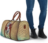 Luxury Metallic Snake Skin Design & King & Queen Gangster Love Card Style With Roses Travel Bag