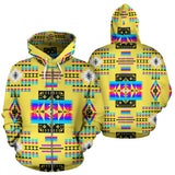 Yellow Ornamental Seven Tribes Canyon River Zip Hoodie