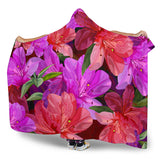 Beautiful Pink Flower Azalea Premium Hooded Blanket