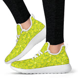 Yellow Neon Love Mesh Knit Sneakers