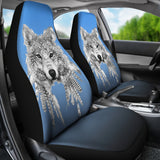 Blue Spirit Animal Wolf Car Seat Cover
