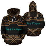 Luxurious Golden Art Deco Design Two All Over Hoodie