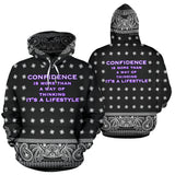 Confidence is more than a way of thinking. Bandana Black & White Style Hoodie