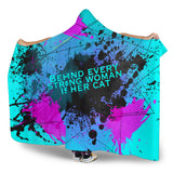 Behind every strong woman is her cat. Street Wear Art Design Hooded Blanket