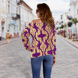 Purple Baroque Women's Off Shoulder Sweater