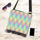 Psychedelic Rainbow Neon Crossbody Boho Handbag