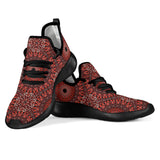 Red Spiritual Mandala Mesh Knit Sneakers
