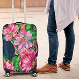 Flowery Pink Luggage Cover