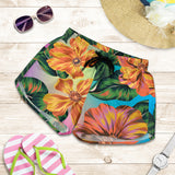 Orange Flowers Women's Shorts