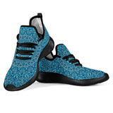 Sky Blue Mandala Mesh Knit Sneakers