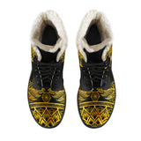 Winter Golden Dream Catcher Faux Fur Leather Boots