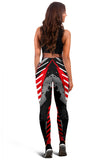 Racing Style Wild Red & White Stripes Vibes Women's Leggings