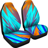 Racing Style Light Blue & Orange Vibes Car Seat Covers