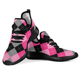 Pink Tartan Mesh Knit Sneakers