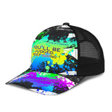 You'll be judged. Keep going. Colorful Abstract Art Design With Neon Splash Mesh Back Cap
