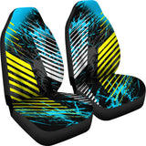 Racing Urban Style Light Blue & Yellow Vibe Car Seat Cover
