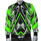 Racing Style Black & Neon Green Stripes Vibes Men's Bomber Jacket