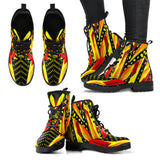 Racing Style Red & Yellow Unisex Leather Boots
