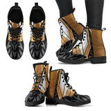 Racing Style Black & Brown 4 Unisex Leather Boots