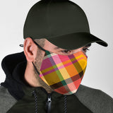 Tartan Design in Super Fresh Orange & Pink Colors Protection Face Mask