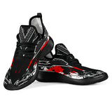 Racing Style Black & Red Splash Vibes Mesh Knit Sneakers