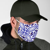 Traditional Blue & White Ornamental Vibes Design One Protection Face Mask
