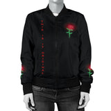 Women's bomber jacket perfect Neon Rose design & Evolve or repeat
