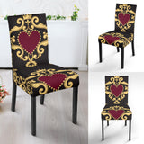 Luxury Royal Hearts Dining Chair Slip Cover