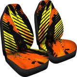 Racing Style Orange & Yellow Stripes Vibes Car Seat Covers