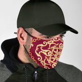 Luxury Golden Design Bordeaux Protection Face Mask