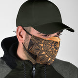 Golden Luxurious Mandala Design One Protection Face Mask