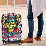 Famous Rock Zombie Star Madam X Extreme Blue Tie Dye X Marble Design Luggage Cover