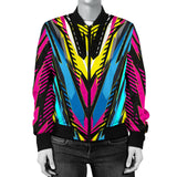 Racing Funky Style Pink & Light Blue Vibes Women's Bomber Jacket
