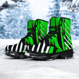 Racing Style Funky Green & White Vibes Chunky Boots