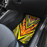 Racing Style Orange & Yellow Stripes Vibes Front Car Mats