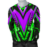 Racing Style Purple & Neon Green Splash Vibe Men's Sweater
