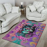 Famous Rock Zombie Star X Colorful Pastels Rainbow Spiral Tie Dye Design Area Rug