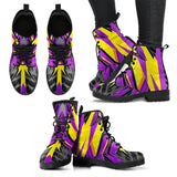 Racing Style Violet & Yellow 2 Vibes Leather Boots