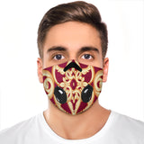 Bordeaux With Golden Ornament Premium Protection Face Mask