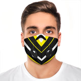 Racing Style Yellow & Black Stripes Premium Protection Face Mask