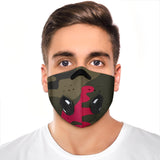 Dark Green & Red Colorful Army - Camouflage Design Premium Protection Face Mask