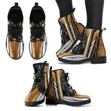 Racing Style Black & Brown 3 Unisex Leather Boots