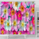 Flower Pink Power Shower Curtain