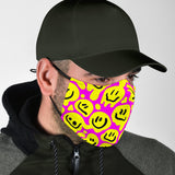 Funny Smile Emoticon Yellow And Pink Design Protection Face Mask