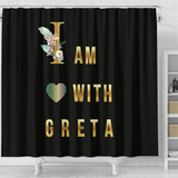 I Am With Greta Shower Curtain