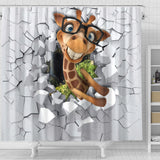 3D Giraffe Shower Curtain