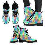 Psychedelic Rainbow Neon Handcrafted Boots