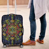 Glowing Rasta Mandala Luggage Cover