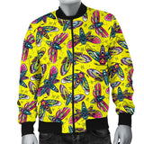 Lovely Yellow With HawkMoth Style Men's Bomber Jacket