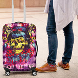Famous Rock Zombie Star Madam X Colorful Violet Tie Dye X Marble Design Luggage Cover